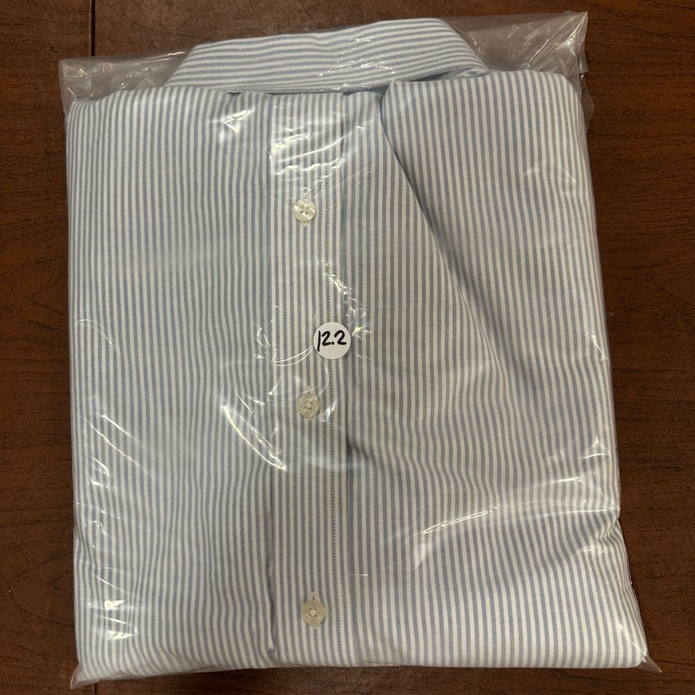 Brooks Brothers Madison Fit Shirt XXL Blue Pinstripe Non-Iron Supima Cotton - Picture 8 of 8
